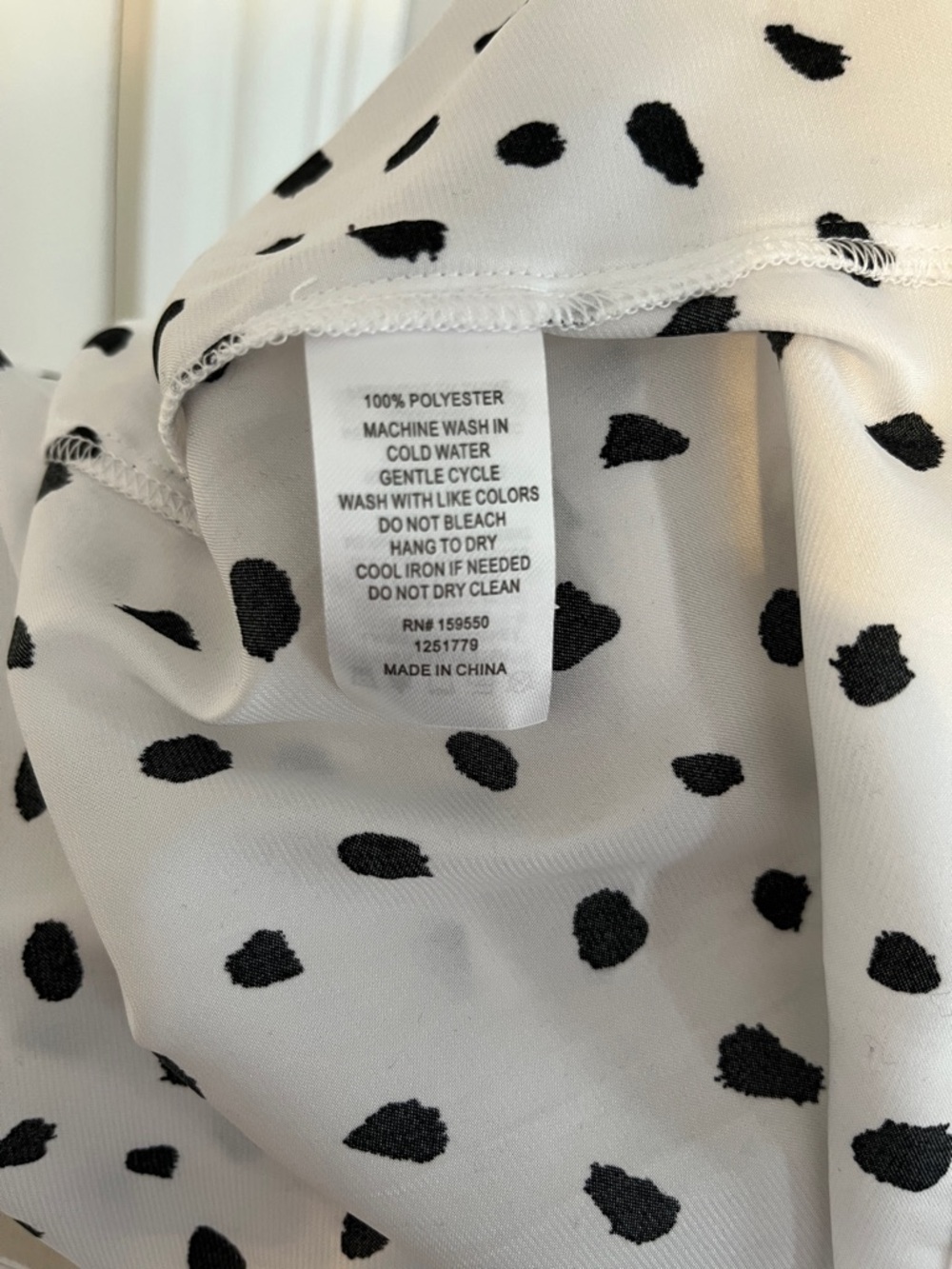 Size S Polka Dot High-Neck Blouse - White/Black Madison d’Amelie - Picture 8 of 10
